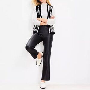 New Loft  Five Pocket Straight Pants in Faux Leather Size 29